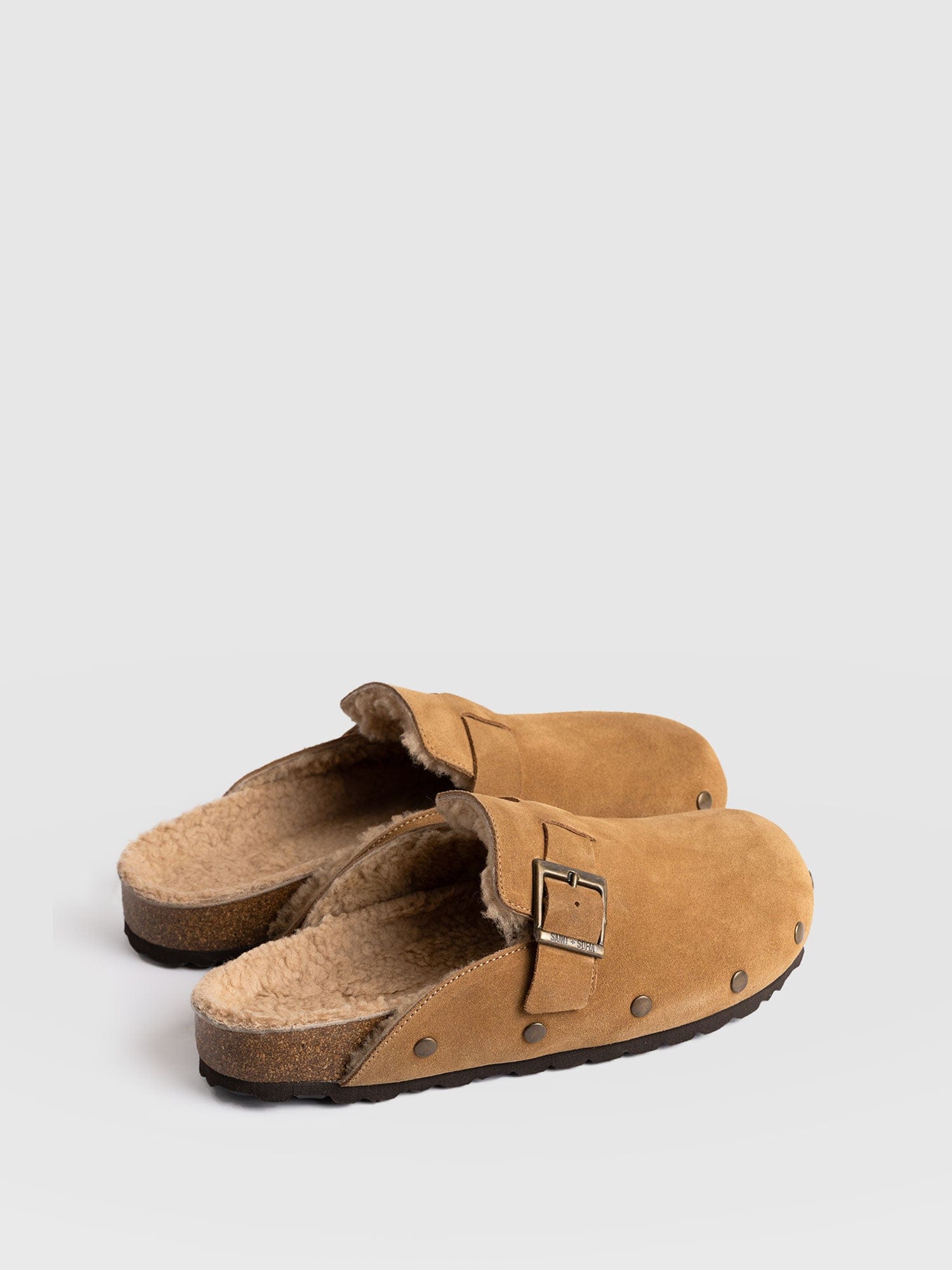 Studded Clogs - Tan Shearling - Image 5