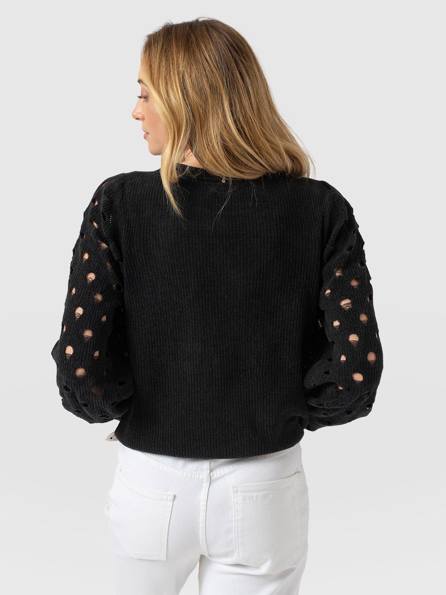 Suki Lace Hole Knit - Black - Image 6