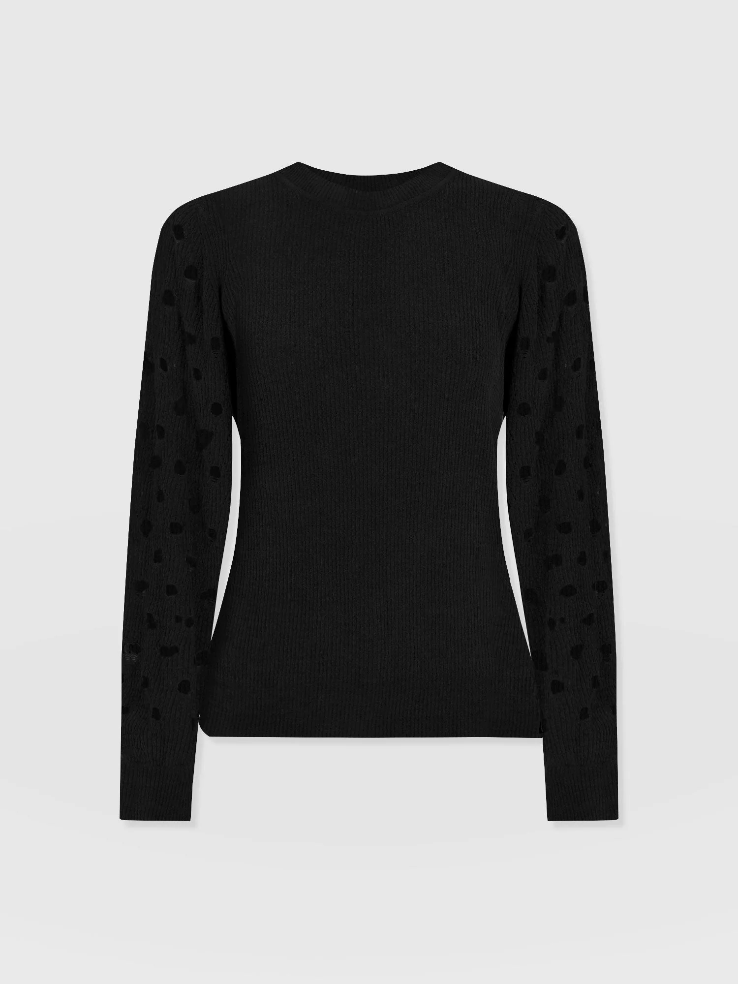 Suki Lace Hole Knit - Black - Image 7