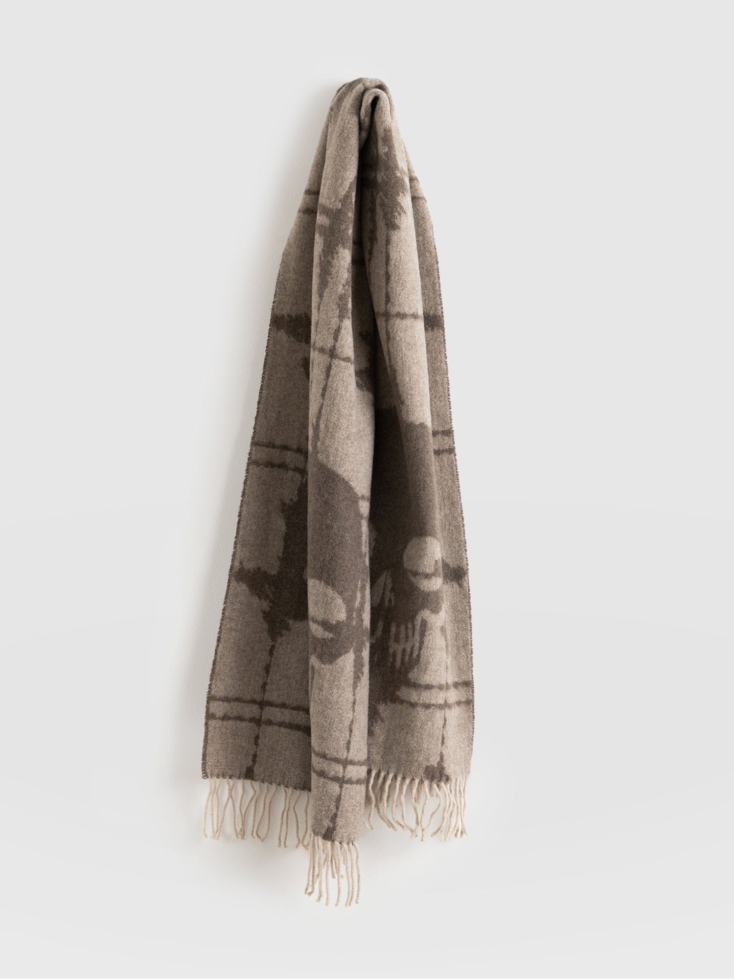 Sutton Skull Scarf - Beige - Image 2