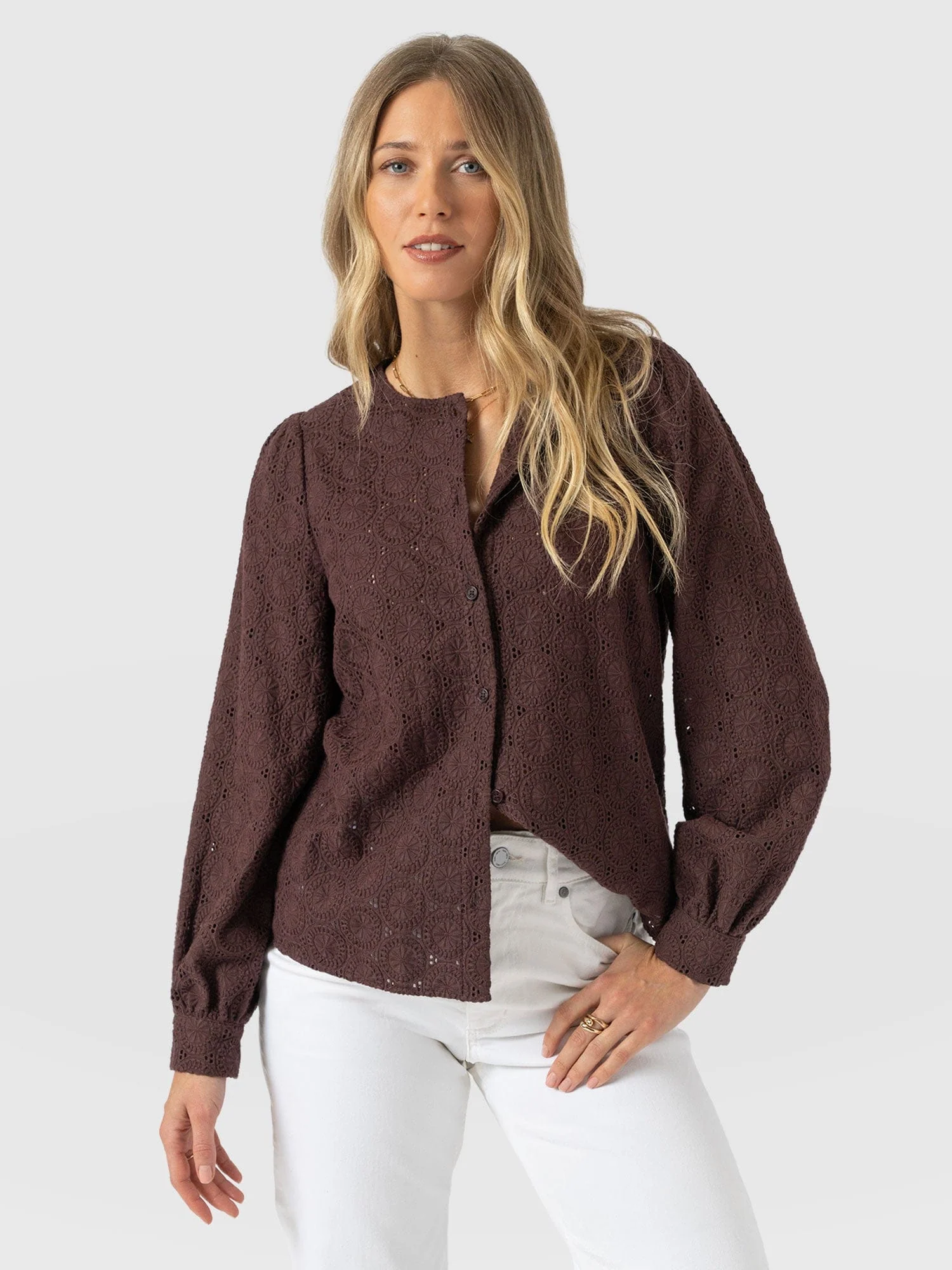Tabitha Blouse - Maroon - Image 2