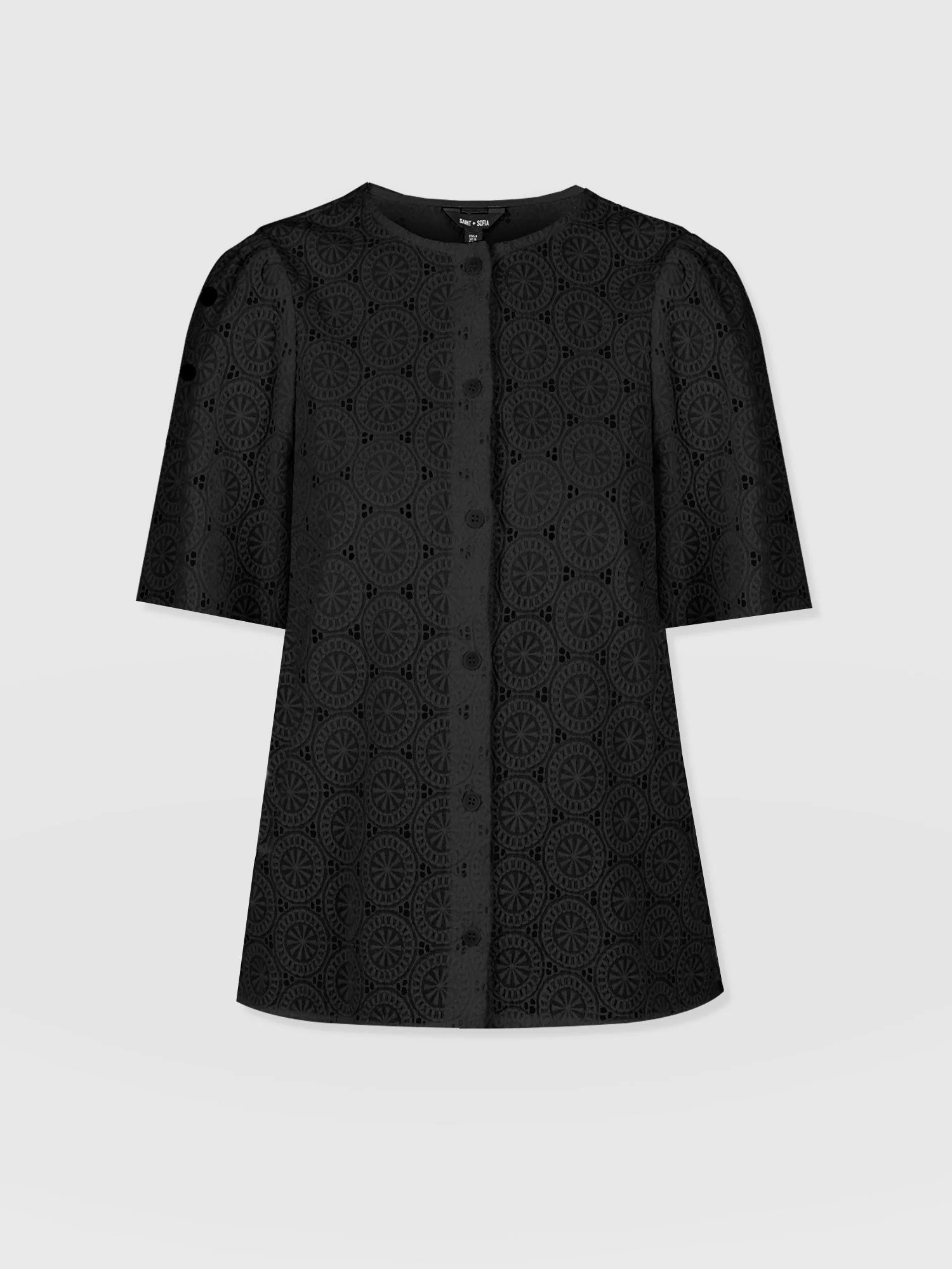 Tabitha Short Sleeve Blouse - Black - Image 7