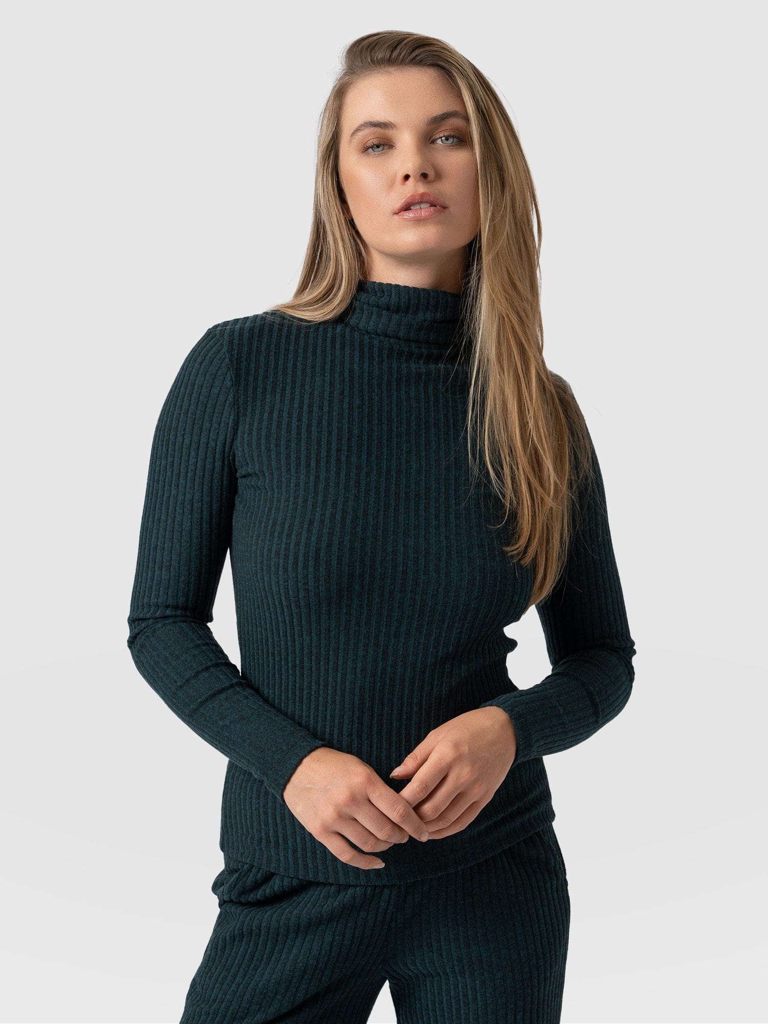 Tempest Roll Neck Top - Green - Image 2