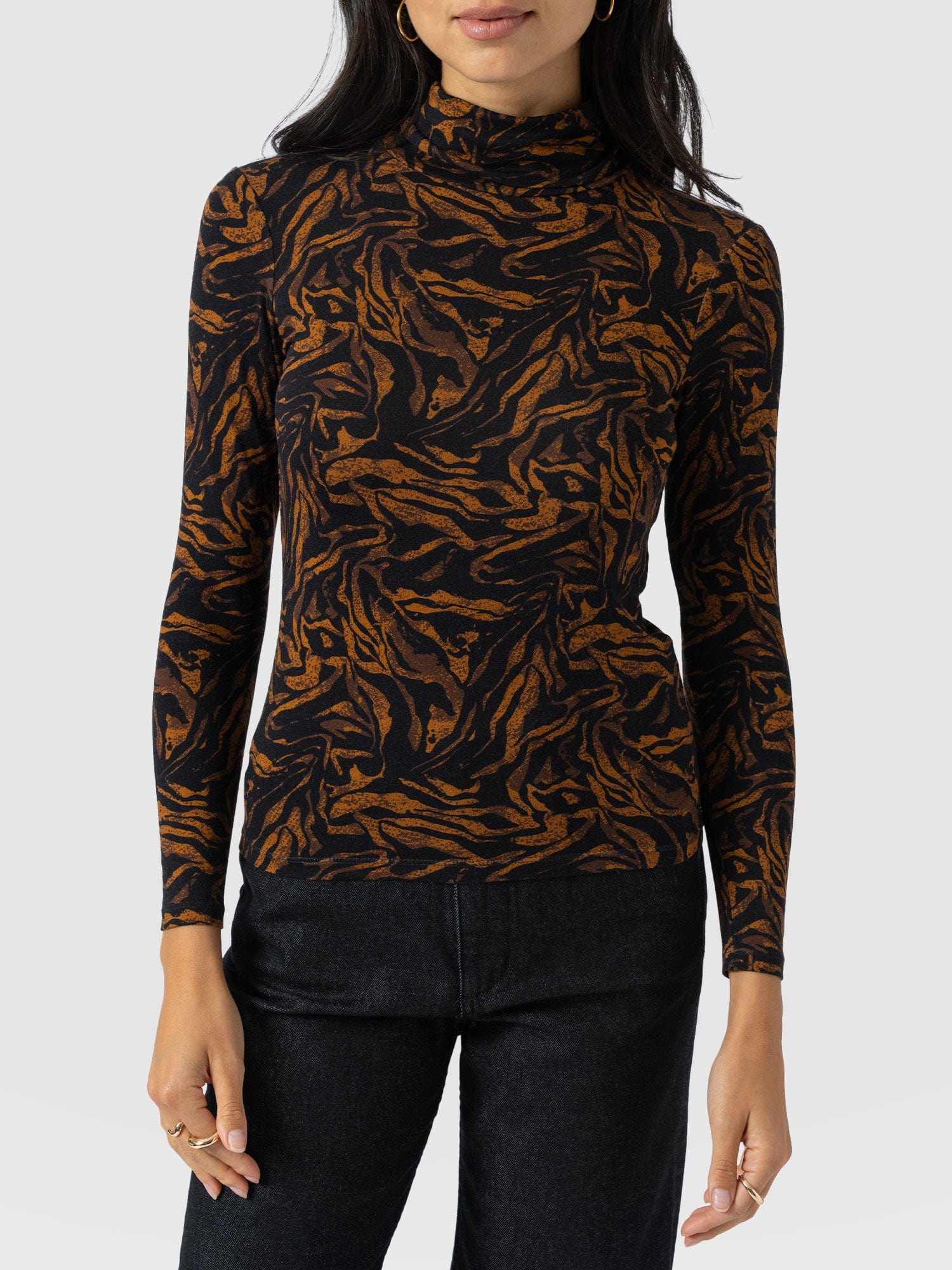 Tempest Roll Neck - Brown Zebra - Image 3
