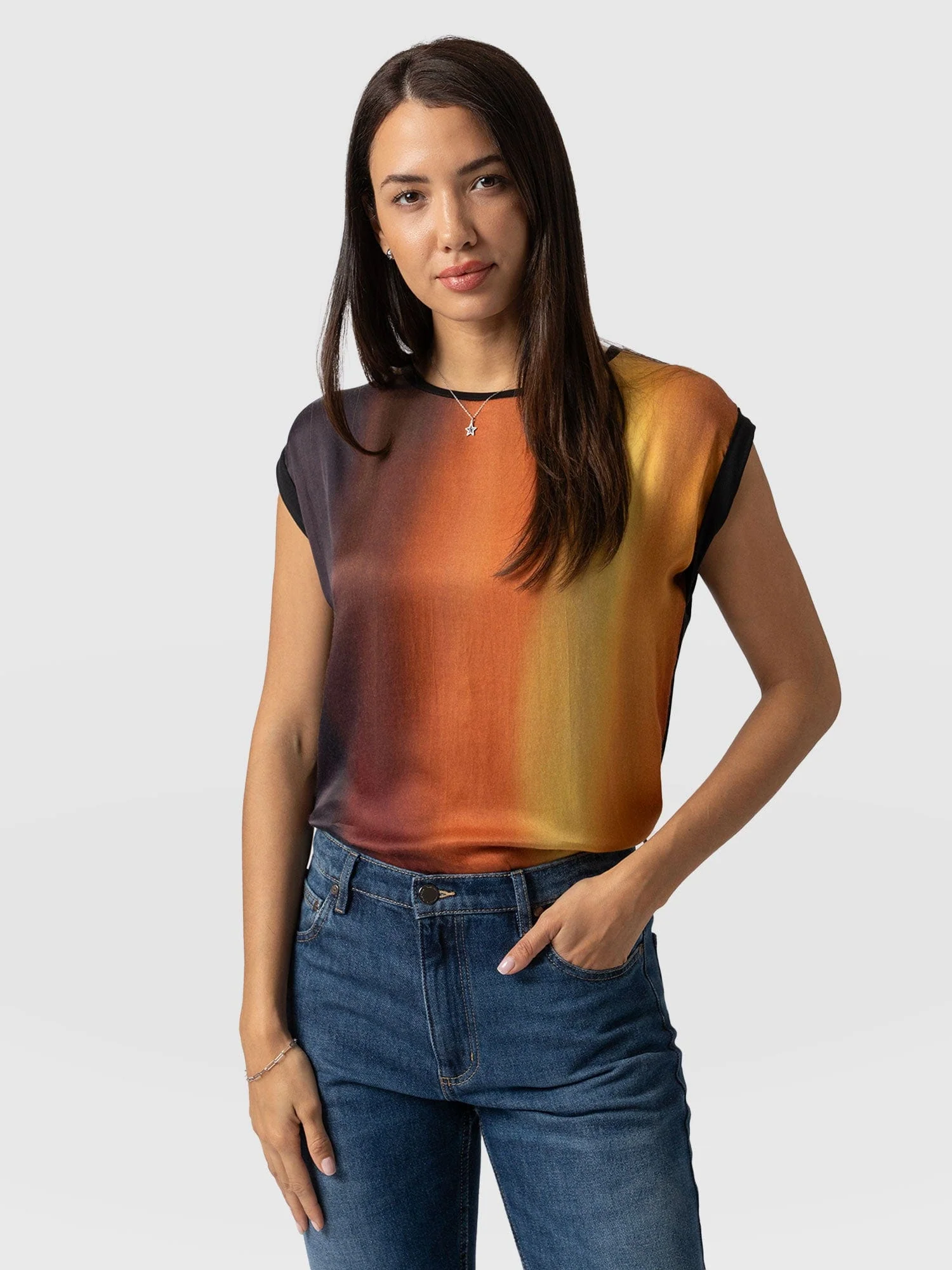 Turn Up Contrast Tee - Amber Gradient - Image 2