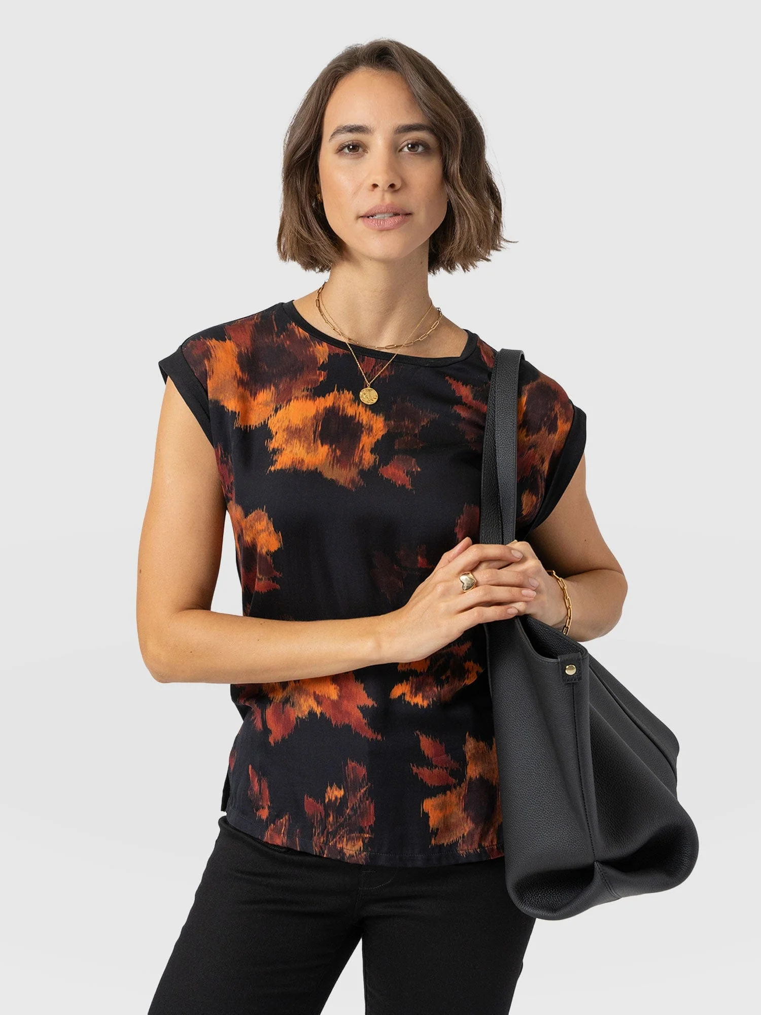 Turn Up Contrast Tee - Autumn Floral - Image 2