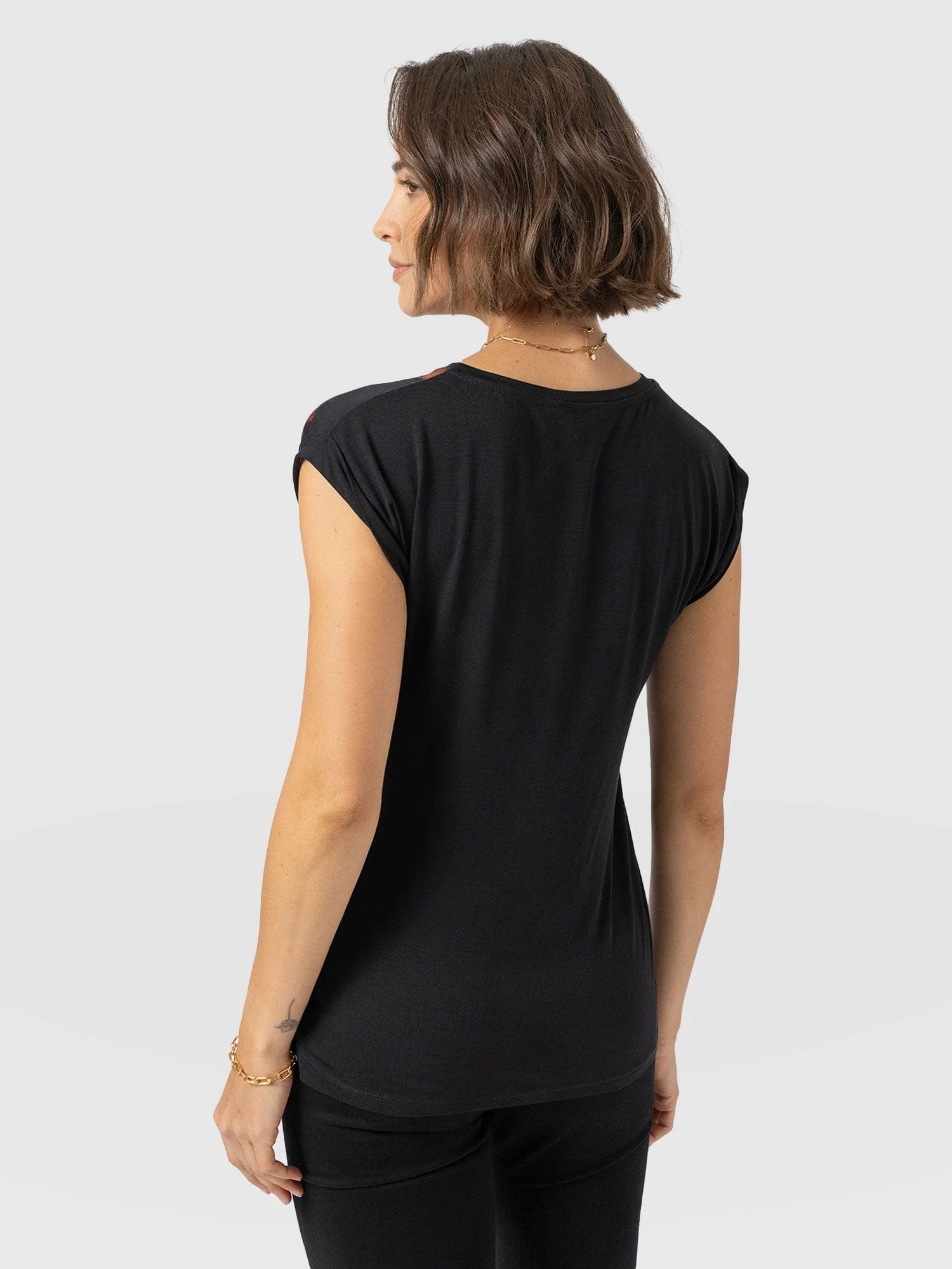 Turn Up Contrast Tee - Autumn Floral - Image 6