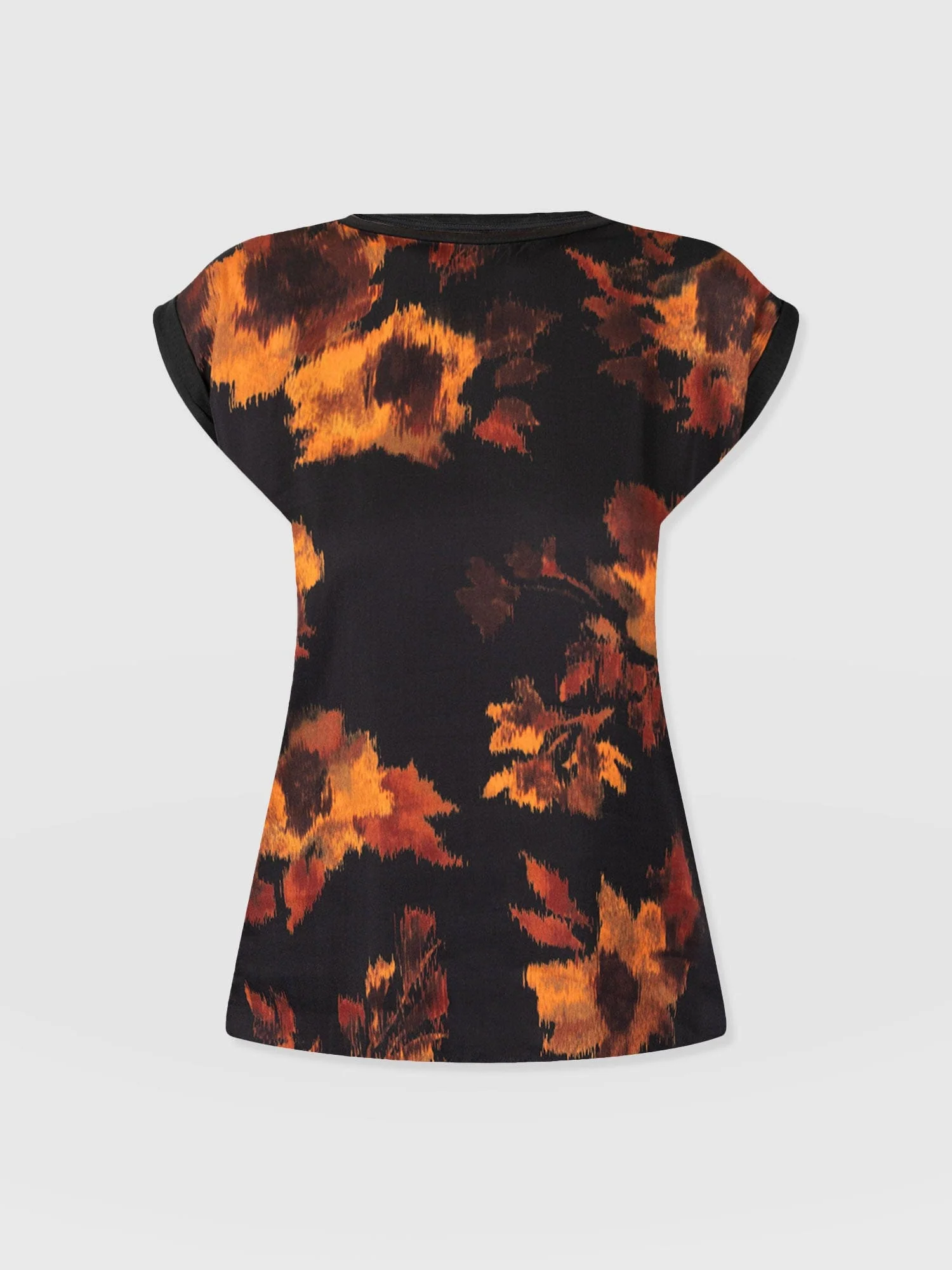 Turn Up Contrast Tee - Autumn Floral - Image 7
