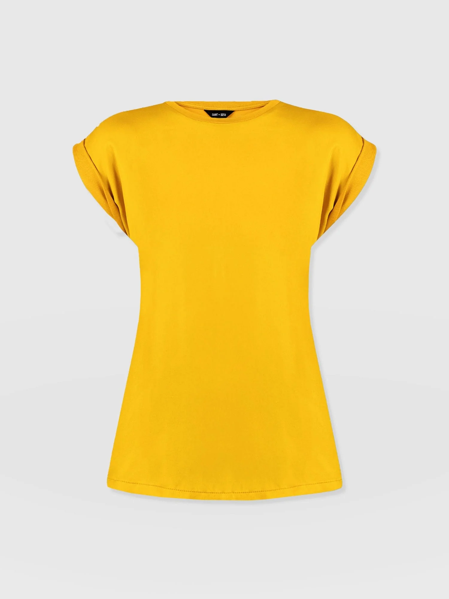 Turn Up Contrast Tee - Golden Yellow - Image 7