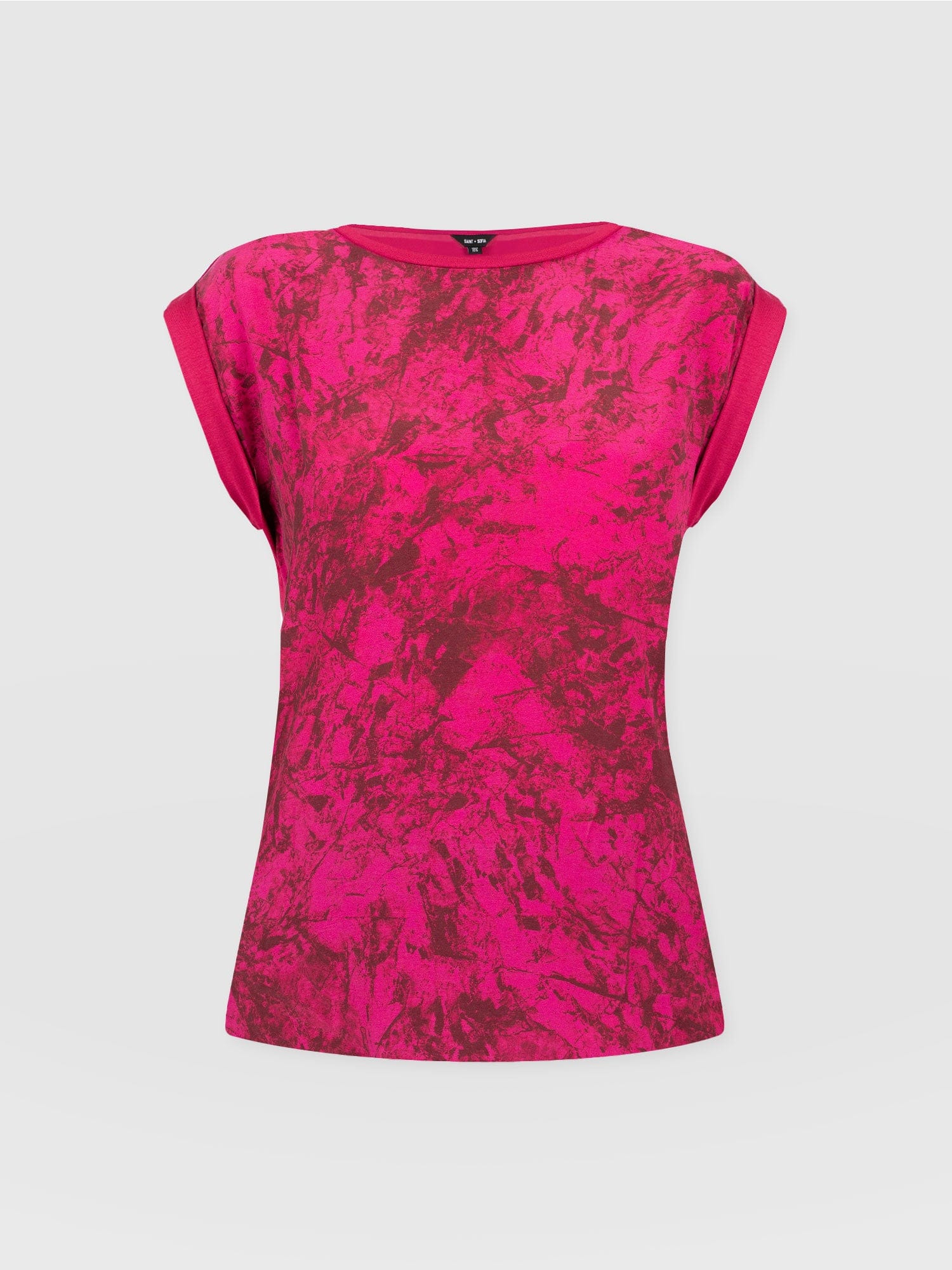 Turn Up Contrast Tee - Pink Marble - Image 7