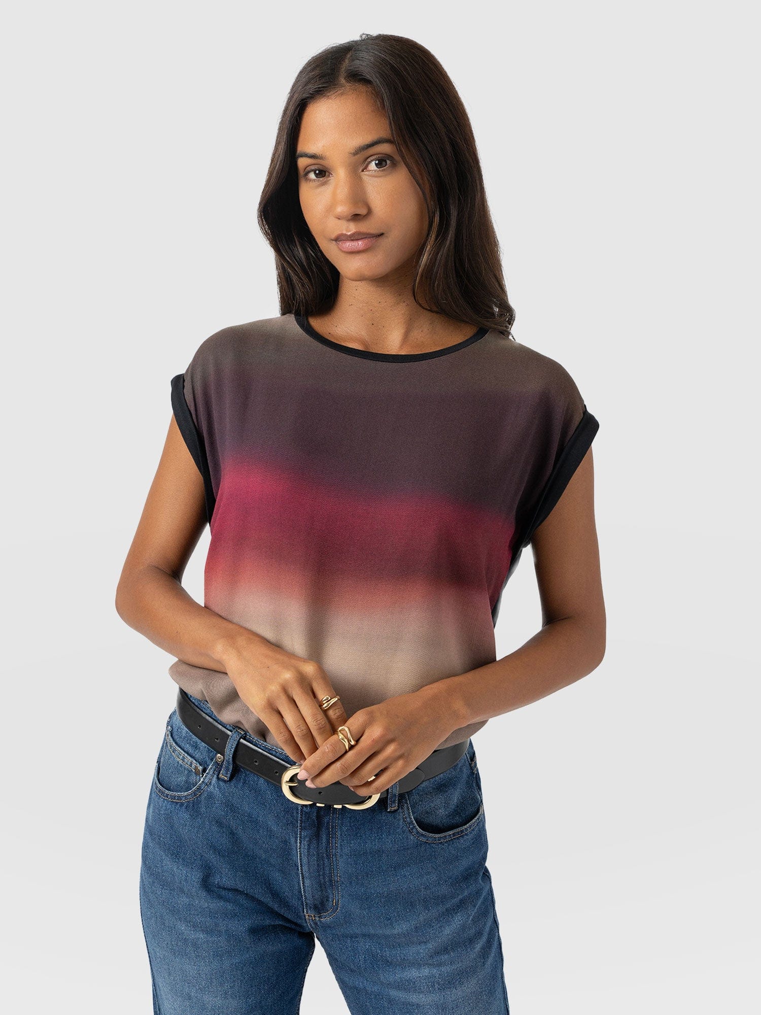 Turn Up Contrast Tee - Purple Gradient - Image 2