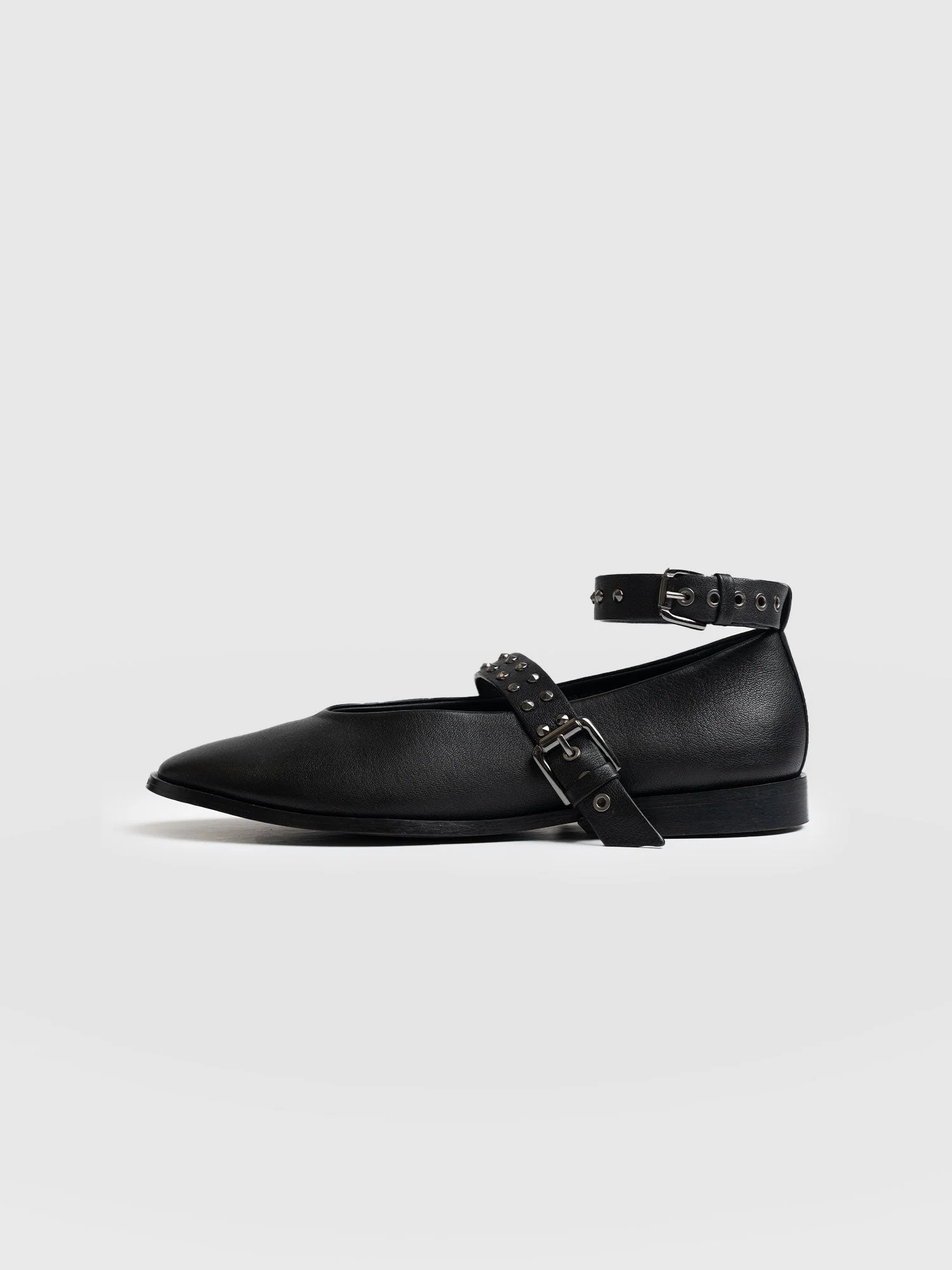 Vega Studded Ballerina Flats - Black - Image 2