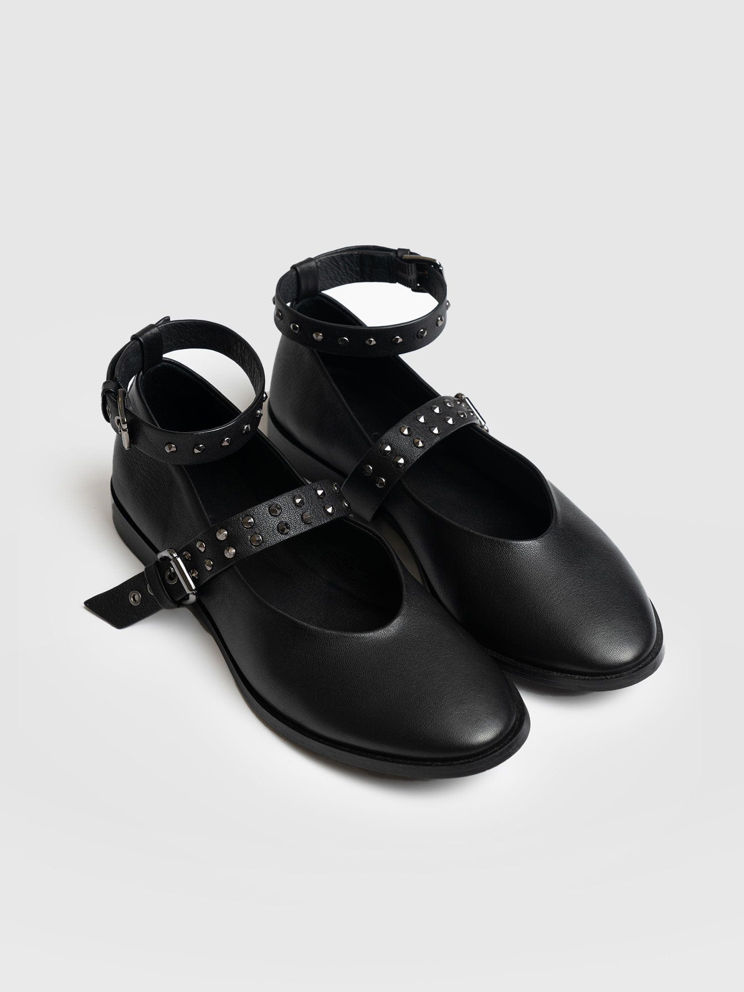 Vega Studded Ballerina Flats - Black - Image 5
