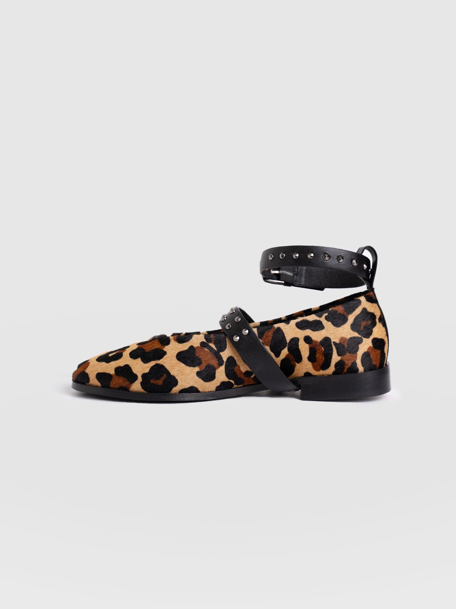 Vega Studded Ballerina Flats - Leopard - Image 2