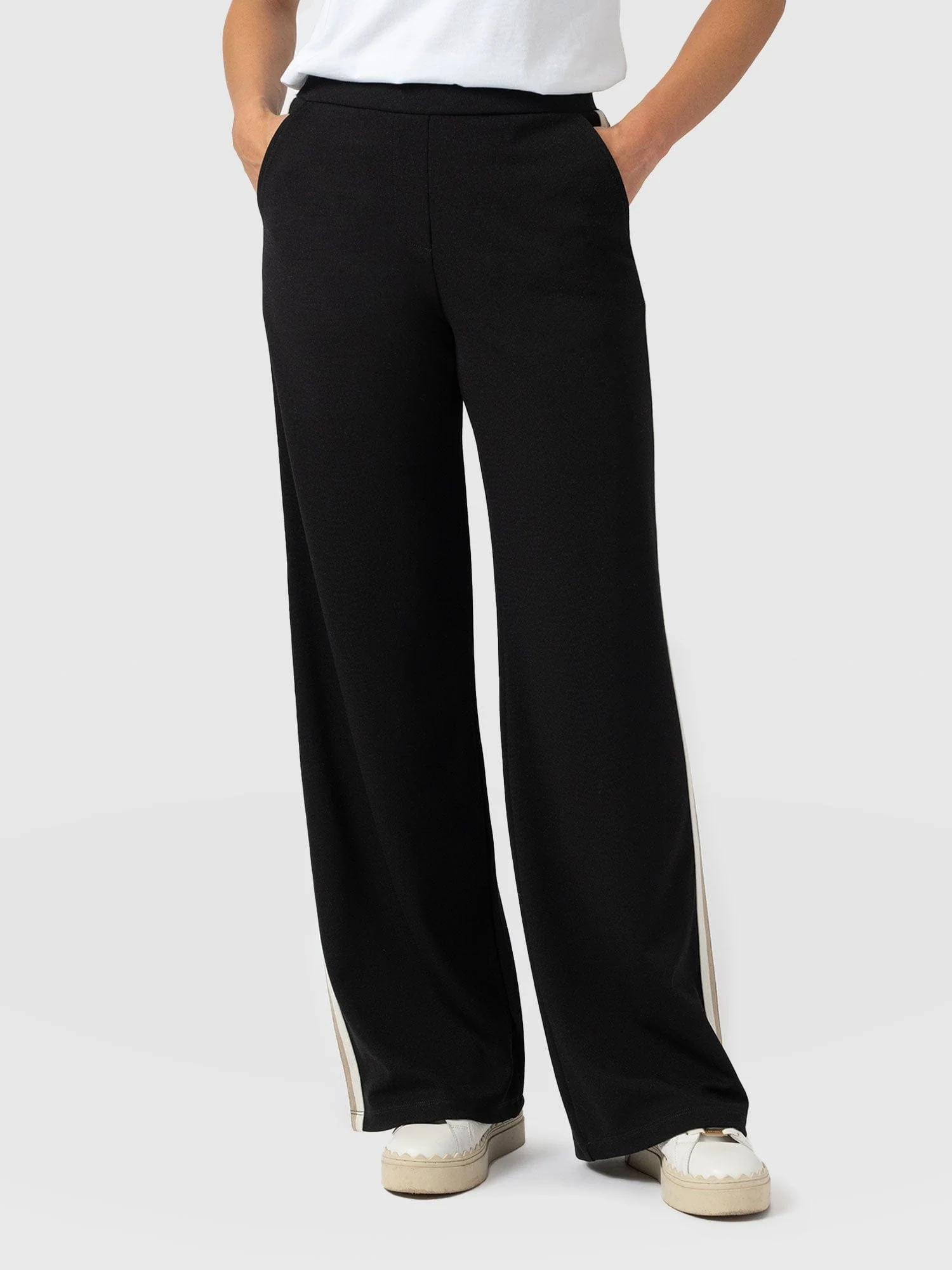 Victory Straight Leg Pant - Black - Cream/Beige Stripe - Image 5