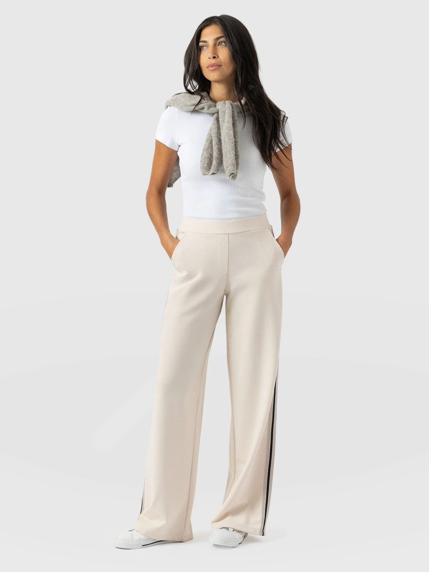 Victory Straight Leg Pant - Cream - Black Stripe - Image 2
