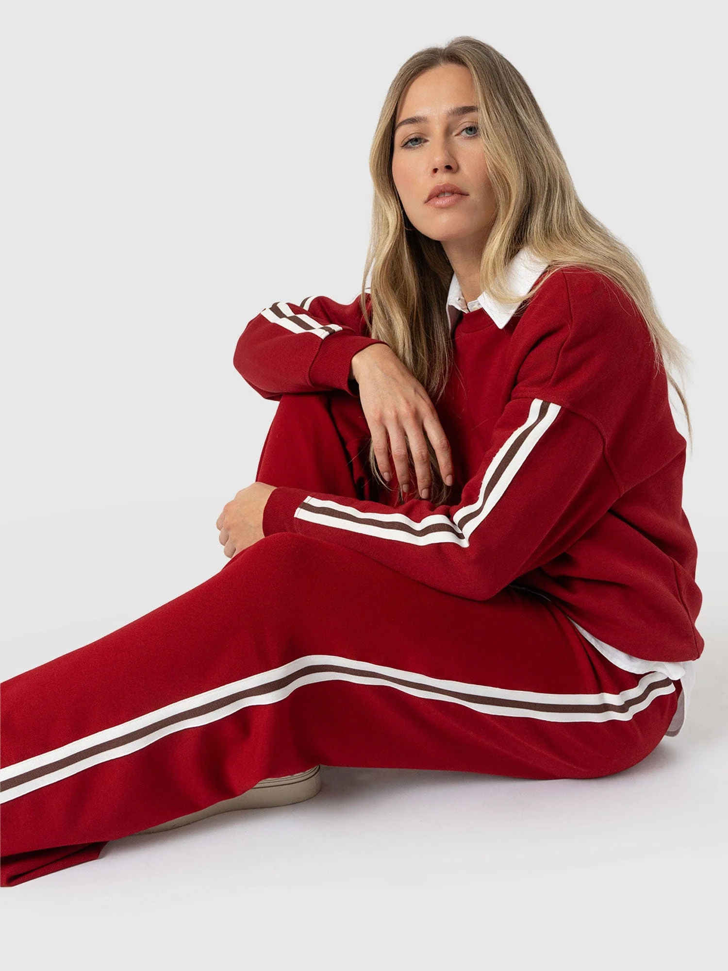 Victory Straight Leg Pant - Red - Brown Stripe - Image 2