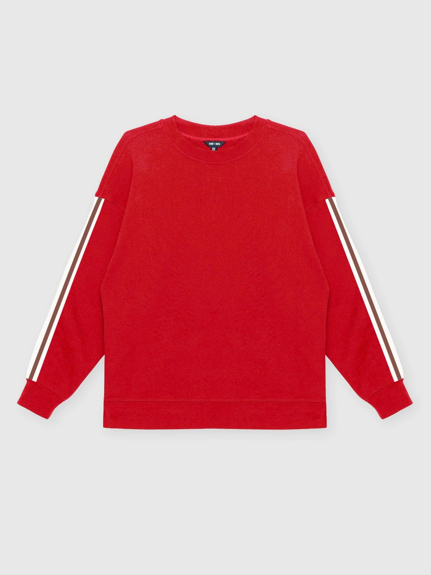 Victory Sweatshirt - Red - Brown Stripe - Image 7