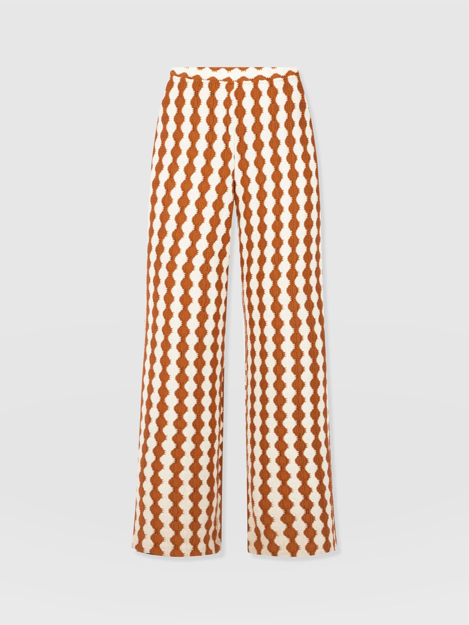 Victory Wide Leg Pant - Brown/Cream - Image 7