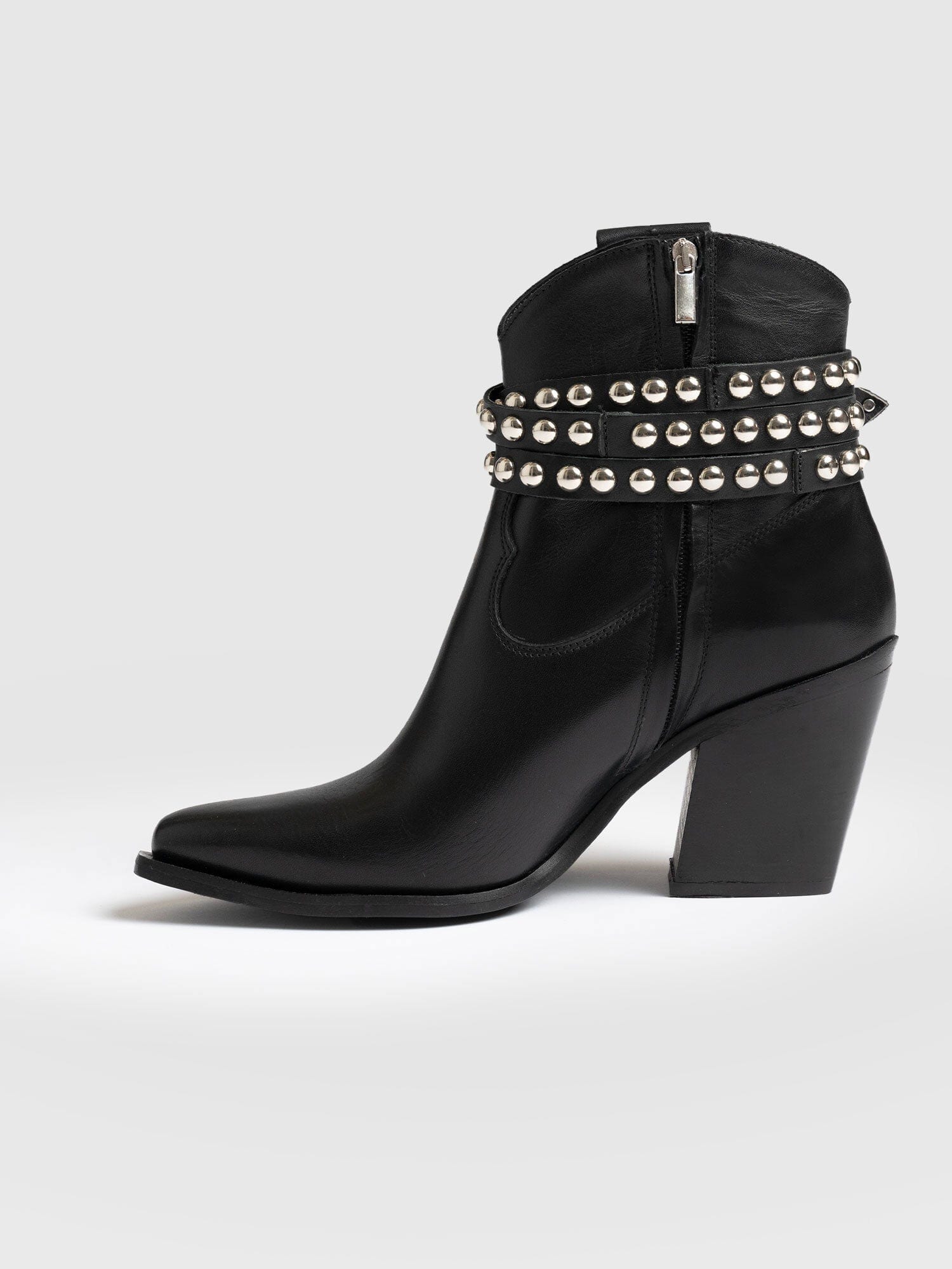Western Studded Boot - Black - Image 2