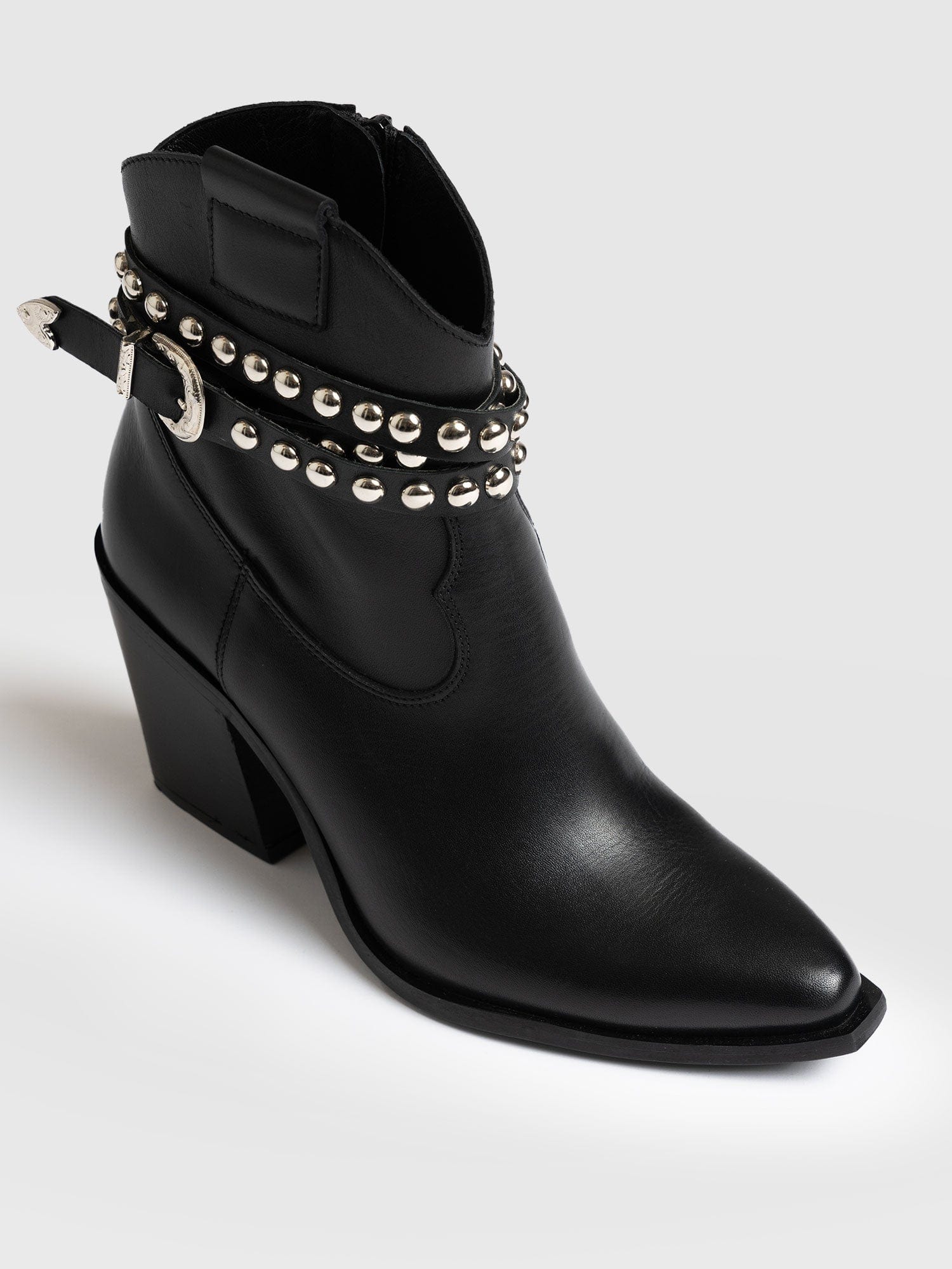Western Studded Boot - Black - Image 3