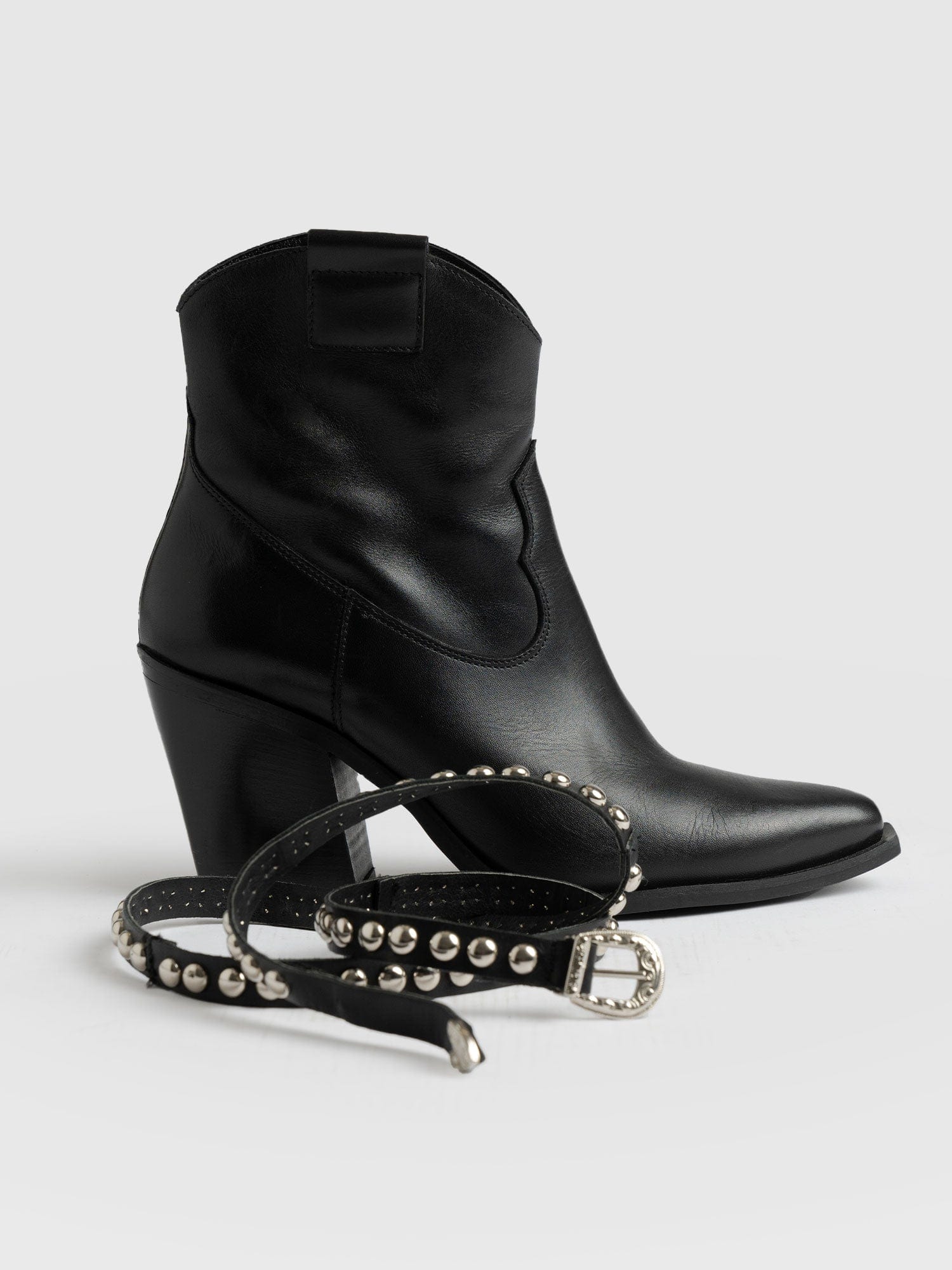 Western Studded Boot - Black - Image 5