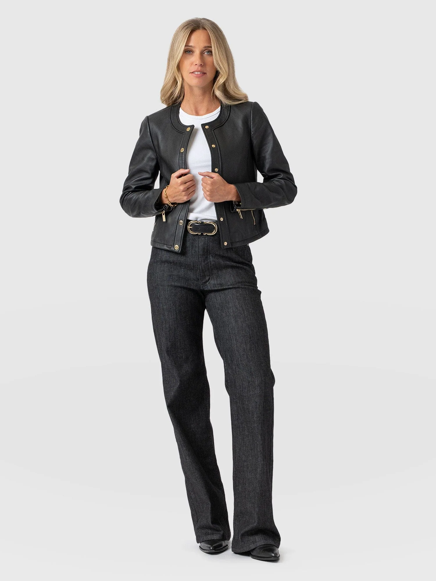 Wide Leg Jeans - Black Wash