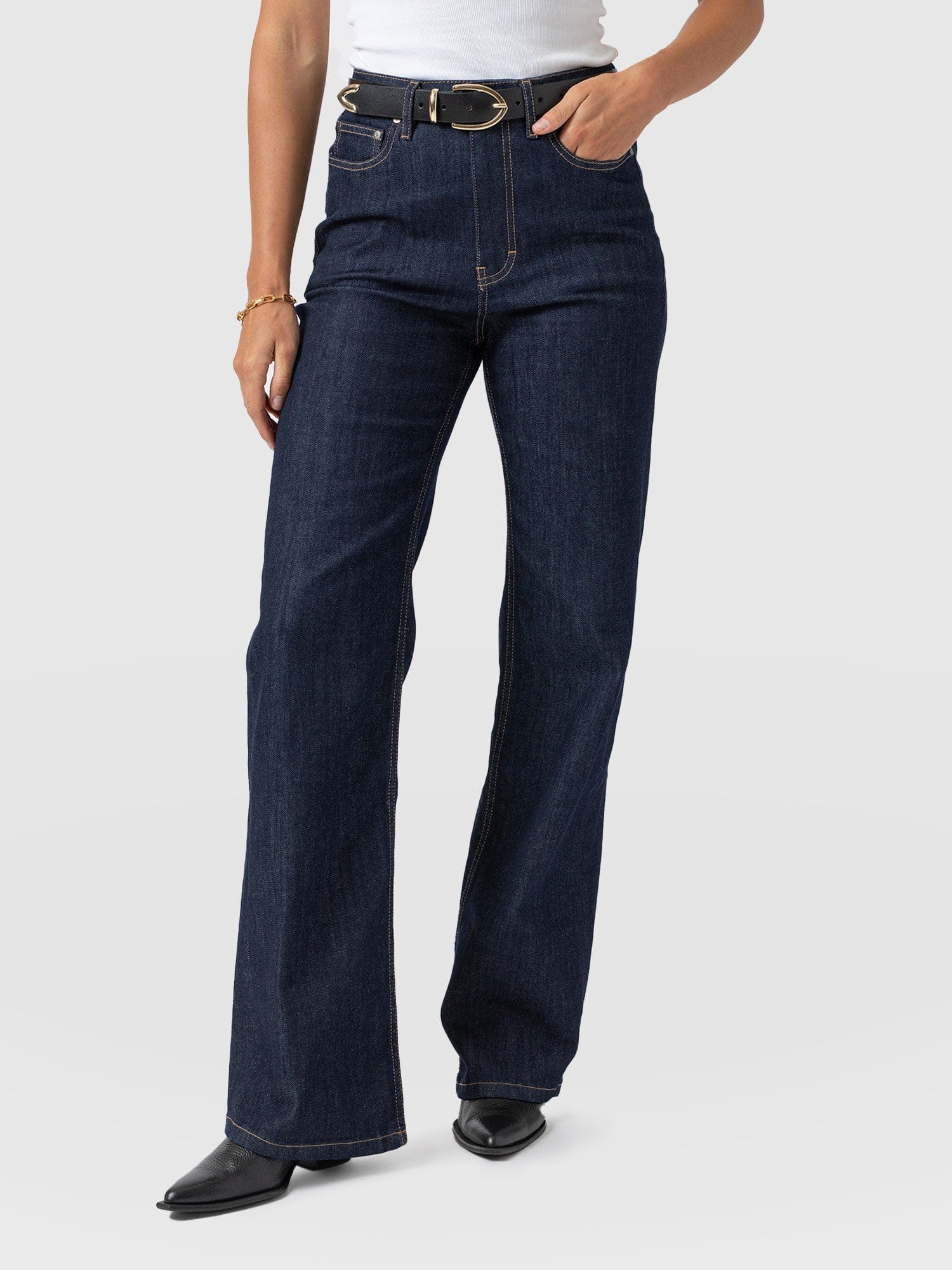 Wide Leg Jean - Indigo Blue - Image 2