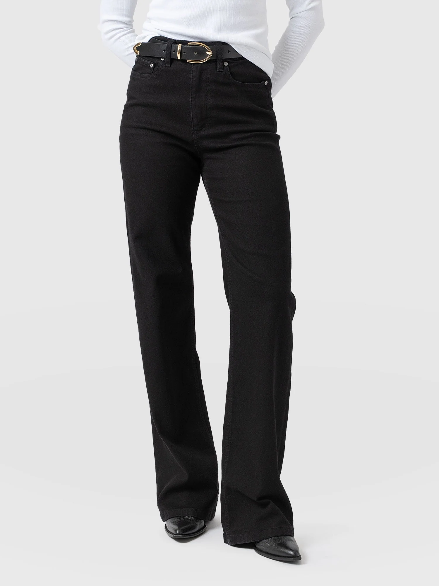 Wide Leg Jean - Black - Image 2