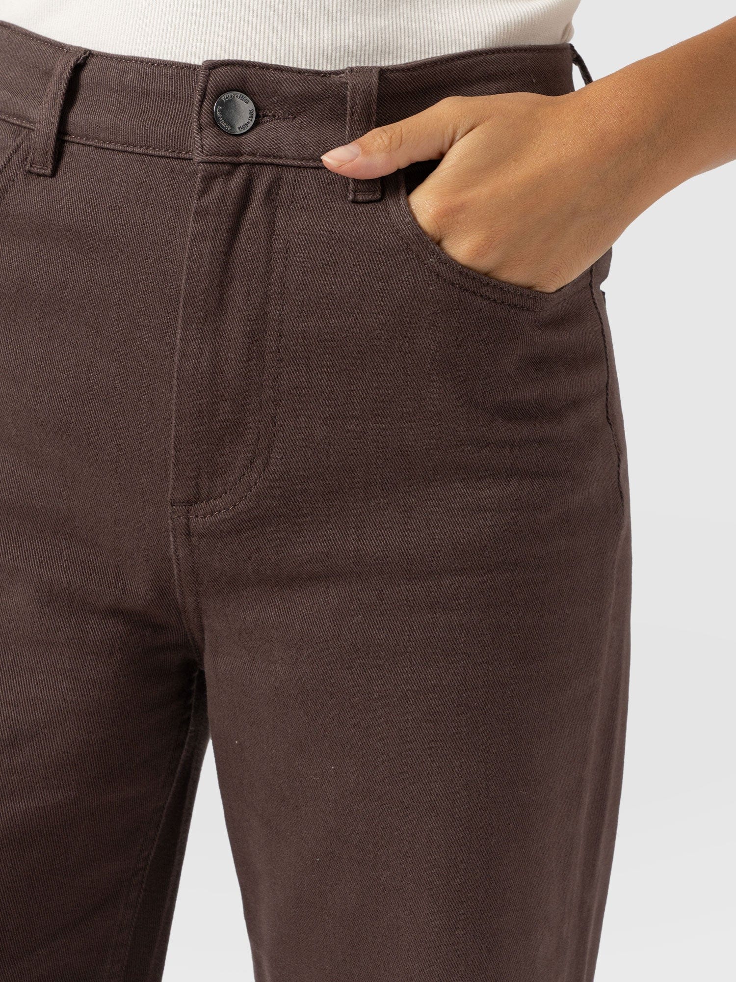 Wide Leg Jean - Brown - Image 5