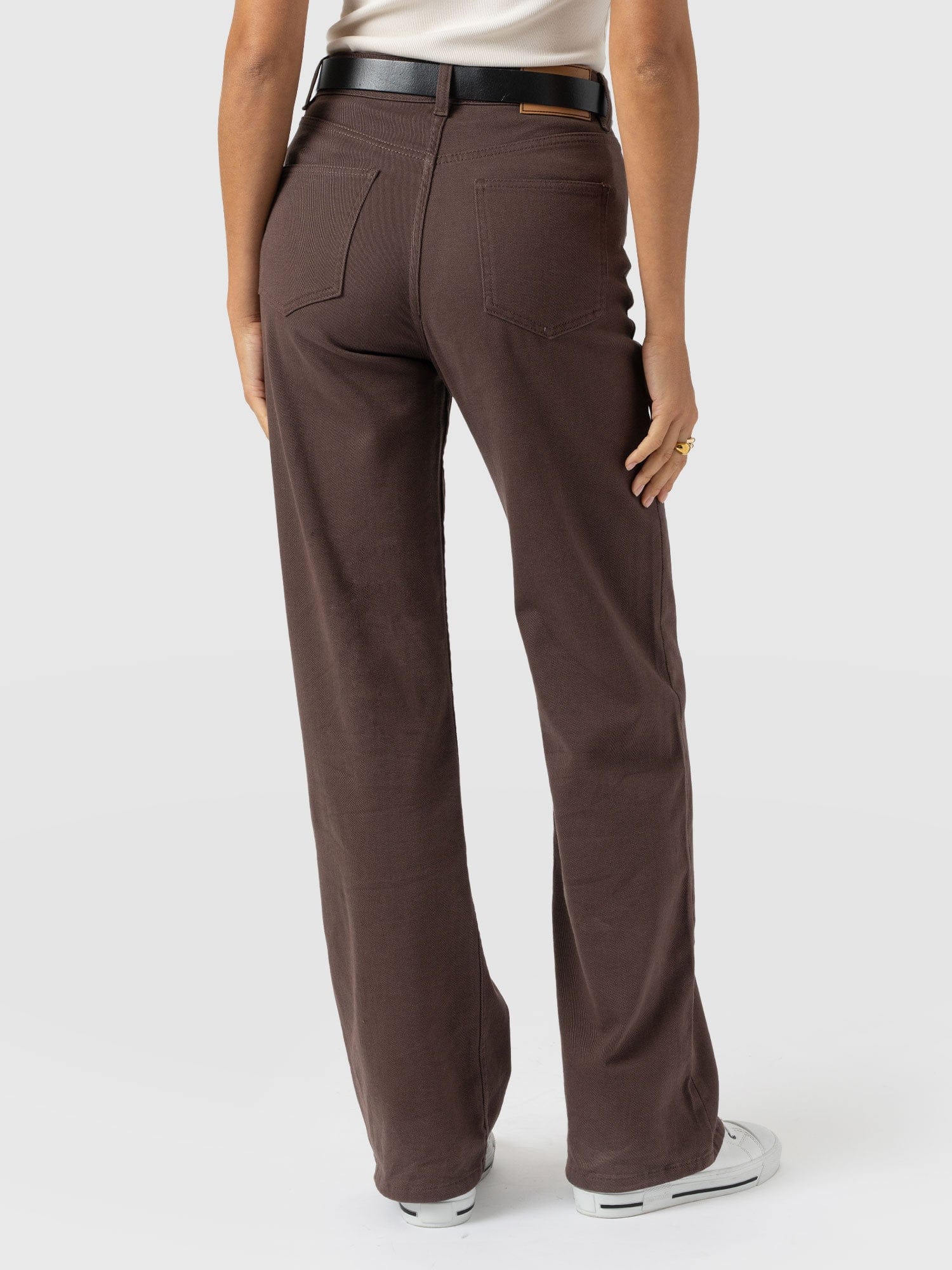 Wide Leg Jean - Brown - Image 6