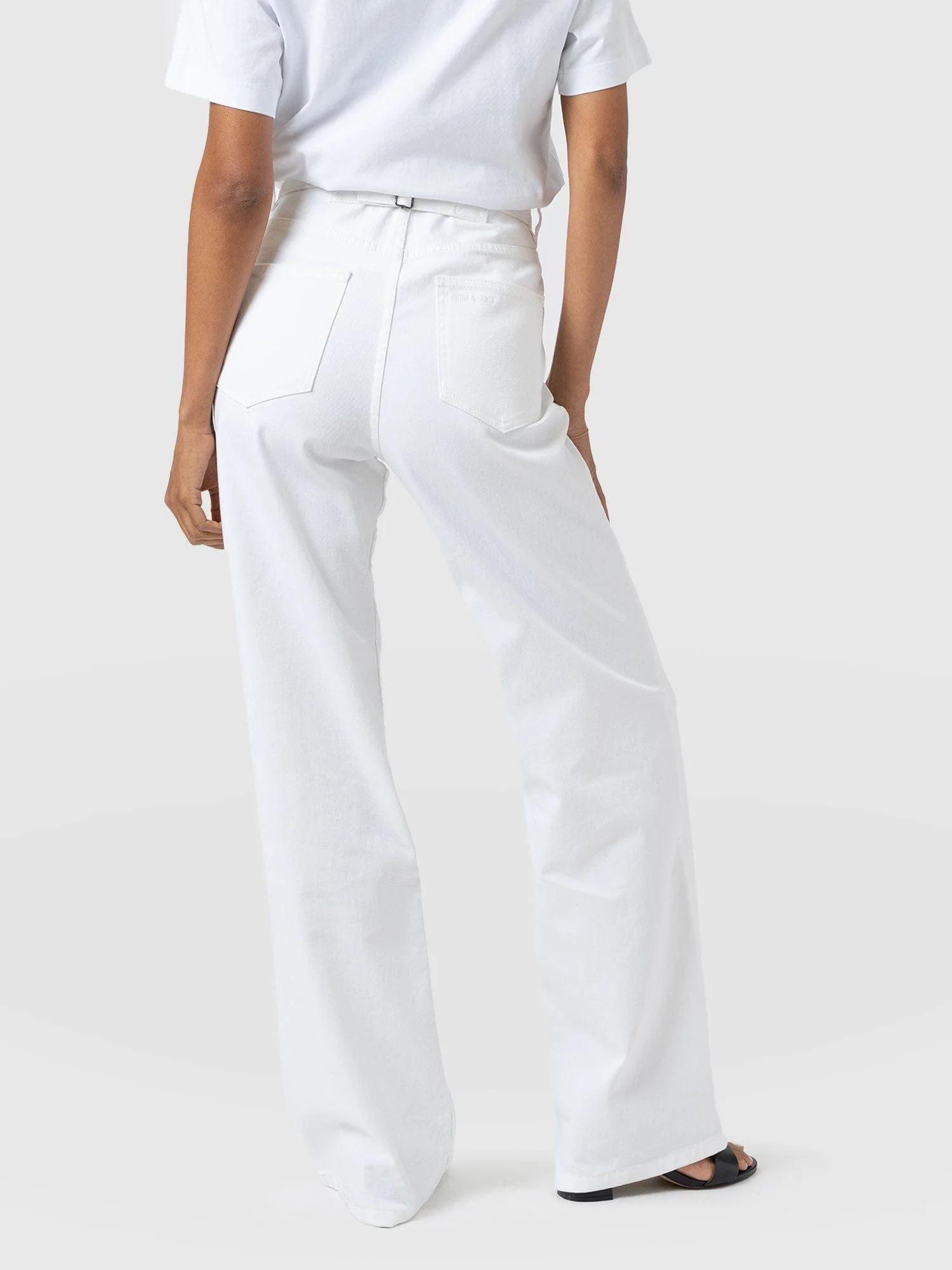 Adjustable Wide Leg Jean - White - Image 6