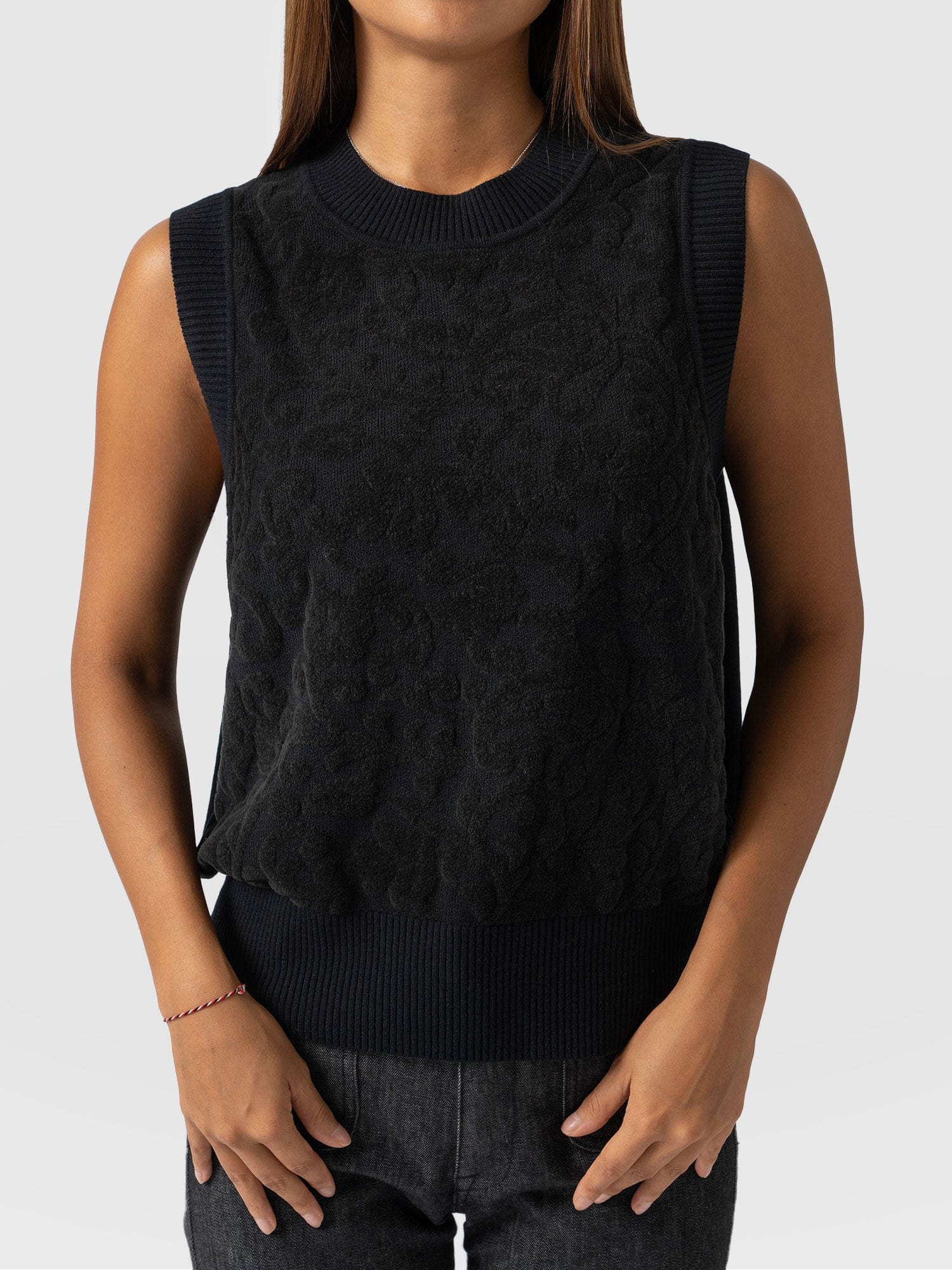 Wren Sleeveless Knit - Black - Image 2